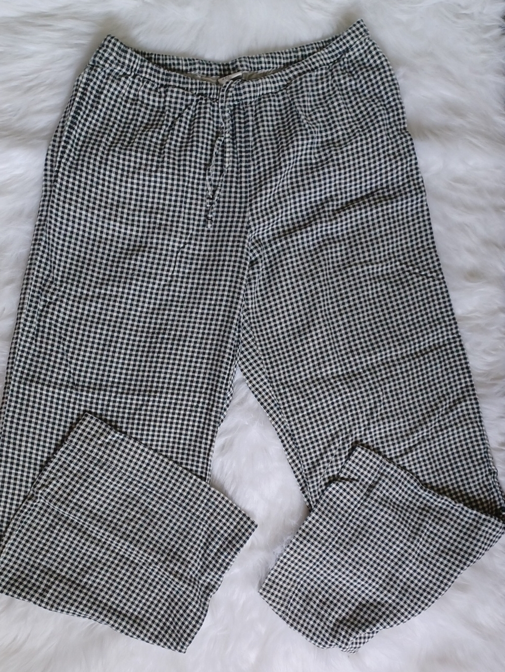 a new day Black and White Gingham Wide Leg Pants